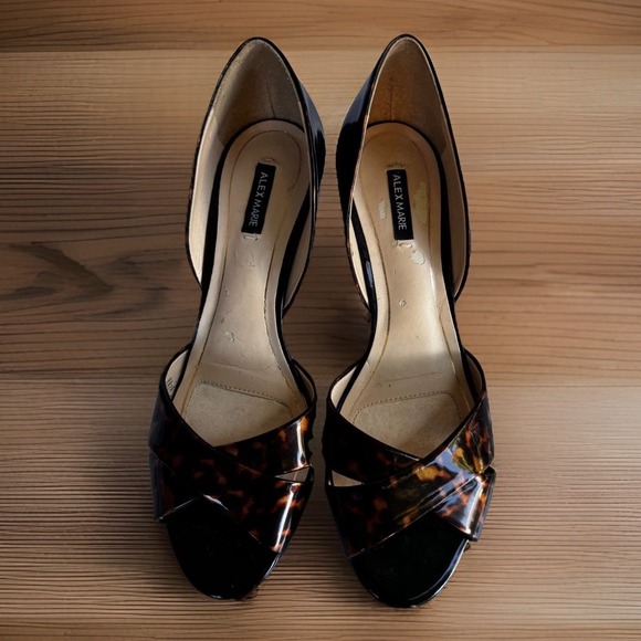 Alex Marie Shoes - Alex‎ Marie Tortoise Criss Cross D'Orsay Heels Pumps Dressy Party Evening Sz 7.5